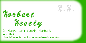 norbert wesely business card